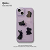 ufull适用ins紫色卡通兔子iPhone15promax苹果13手机壳12pro黑色maxiphone14硅胶11透明plus全包防摔软壳