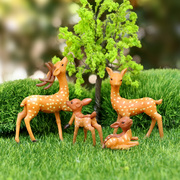 可爱仿真动物塑料卡通长颈鹿，梅花鹿苔藓微景观，造景盆景装饰品摆件