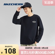 Skechers斯凯奇奥莱 春情侣运动t恤长袖舒适百搭打底上衣