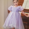 紫色公主裙女童，儿童高端礼服夏季公主，裙生日蓬蓬裙子