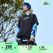 宽松运动圆领短袖T恤男装夏季adidas阿迪达斯三叶草HT1657