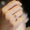 925纯银d色莫桑石一克拉仿真钻石，情侣求订结婚戒指女小众设计