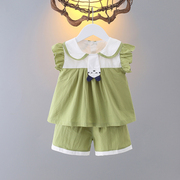 女童夏装套装2023韩版1一3岁女宝宝夏季两件套婴儿童装衣服潮