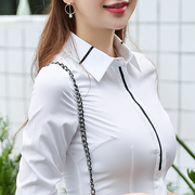 职业衬衫女长袖工作服2023春装洋气上衣时尚设计感小众白衬衣