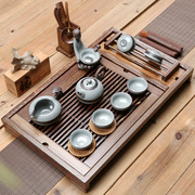 整套鸡翅木实木茶盘家用陶瓷，功夫茶具套装茶壶，茶杯抽屉式茶台茶海