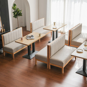 奶茶店咖啡厅酒吧清吧西餐厅桌椅组合冷饮店休息区实木卡座沙发