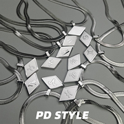 PDSTYLE 小众高级设计感十二星座钛钢项链男女生情侣锁骨链配饰潮