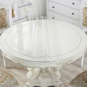 圆形pvc软玻璃桌布，防水透明水晶桌垫塑料，台布餐桌桌布台布无异味
