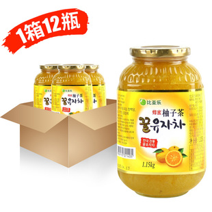 韩国进口 比亚乐蜂蜜柚子茶1150g*12瓶  蜜恋果酱冲饮品 整箱