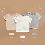 婴儿夏装宝宝纯棉短袖T恤薄款0-2岁儿童圆领百搭打底上衣纯色半袖