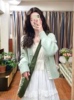 奶fufu薄荷绿色针织，毛衣外套开衫，女早春秋装2024韩系穿搭上衣