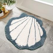 加厚超细纤维地毯家用创意贝壳单针地垫吸水速干浴室门口脚垫子