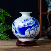 青花瓷景德镇陶瓷石榴小花瓶，插花中式客厅家居，装饰品瓷器工艺摆件