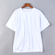 品质纯棉白色短袖T恤男女3.9H78143夏季圆领直筒学生休闲百搭上衣