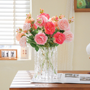 仿真花牡丹花绢花室内假花家居，客厅装饰花，摆件玫瑰花束餐桌花摆设