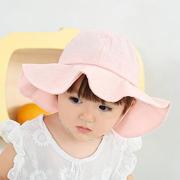 1岁宝宝帽子夏季2岁宝宝防晒帽春季童帽女韩版大沿盆帽婴儿