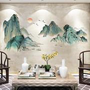 中国风山水风景画客厅装饰画电视背景墙贴画墙面贴纸墙纸壁纸自粘