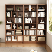 实木书架置物架格子柜简易组合落地家用客厅收纳架儿童多层窄书柜