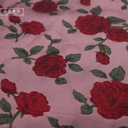红玫瑰高档色织提花，布料立体感泡泡花旗袍时装，面料抗皱吊带裙