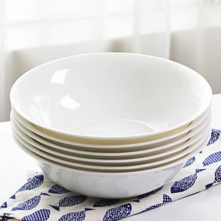 碗家用白色吃面碗骨瓷斗碗陶瓷碗大碗汤碗白瓷碗饭碗2024餐具