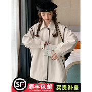 工装风衣外套女春秋短款小个子，韩系风格穿搭2024休闲宽松夹克