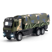 仿真1比35军用运输合金卡车迷彩篷布军事，大货车儿童玩具车模型摆