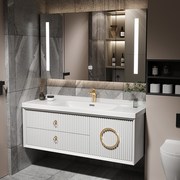 陶瓷一体盆浴室柜组合橡木柜现代简约卫生间洗漱台洗脸洗手台盆柜