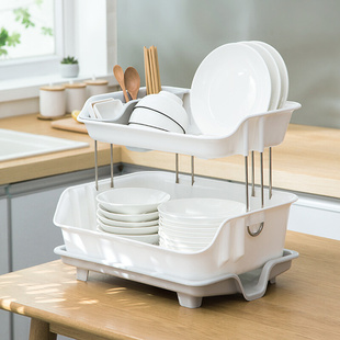 家用厨房水槽置物架台面碗盘，收纳架多功能洗放碗碟，沥水架碗架