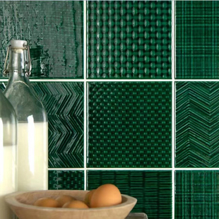 复古卫生间马赛克瓷砖特色造型砖厨房吧台浴室格子彩色釉面墙砖