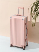 pvc高档行李箱铝框万向轮皮箱，定制拉杆箱20寸登机旅行箱包时尚潮