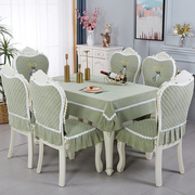 欧式椅子垫椅子套加大蕾丝餐桌布，椅垫椅套套装，现代简约餐椅套茶几
