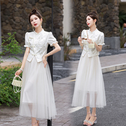 新中式古风套装连衣裙女装，2024夏装高级感时尚，气质两件套裙子