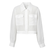 令麦檬2024夏季白色简约时尚气质修身显瘦外套上衣5F4112941