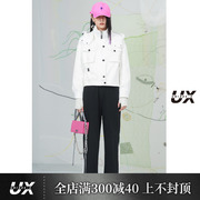 UX2023秋季白色风衣女小个子短款修身显瘦职业街头百搭外套