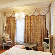 圣奇尼客厅高档真丝布料桑蚕美式窗帘卧室遮光刺绣绣花奢华高端