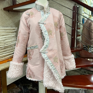 中国风外套秋冬女藏式加绒加厚棉衣棉服常规款白色藏族服装2023新