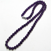 精美天然紫水晶项链长42cm~深紫中透~长度可定制~