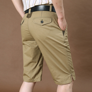 夏季七分裤薄款工装直筒，7分宽松休闲裤，水洗纯棉纯色短裤子