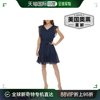 dkny女式雪纺迷你修身喇叭连衣裙-海军蓝美国奥莱直发