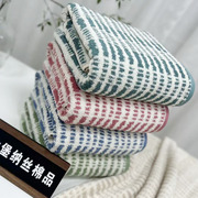 厚款加大尺寸色织彩格纹纯棉超强吸水浴巾品牌订单尾货小瑕疵款