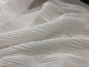 褶皱雪纺时装布料 仙仙款 白色 宽条纹微透面料 连衣裙 衬 衫 DIY