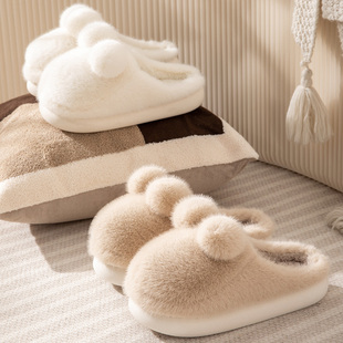 棉拖鞋女士冬季室内居家用可爱厚底保暖防滑毛毛绒冬天拖鞋月子鞋
