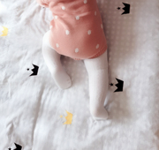 0-1-2岁婴儿春秋装连裤袜369个月，女童宝宝打底袜，白色纯棉可爱袜子