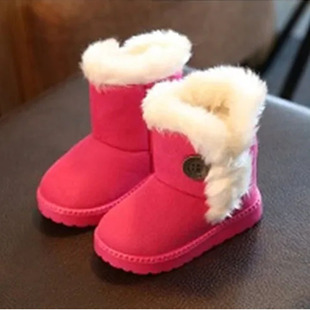 冬季儿童雪地靴女童防水软底靴男童保暖靴子宝宝短靴防滑棉鞋