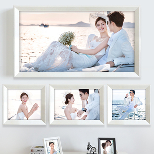 婚纱照洗照片加相框摆台20 24 36寸创意组合北欧画框挂墙简约
