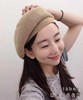 24年春夏韩国进口甜美优雅纯色针织贝雷帽气质画家帽女春