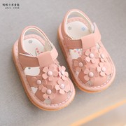 女童凉鞋夏季时尚女孩儿童宝宝婴儿学步鞋小公主软底韩版叫叫鞋