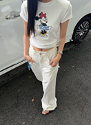 nx2024夏季韩版十三行休闲时尚，修身减龄ins卡通印花短袖t恤女