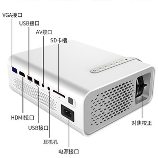 速发YG520迷你投影仪家用微型 LED高清1080P便携式投影机