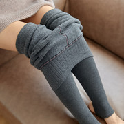 日本羊脂绒修身连体袜秋冬保暖加厚加绒踩脚打底裤女外穿1900d